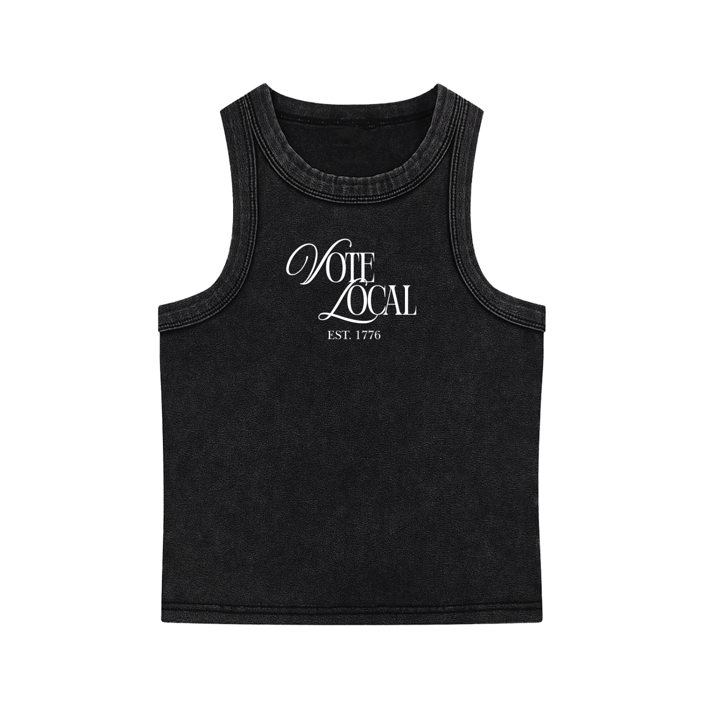 "vote local" women's tank top (black)