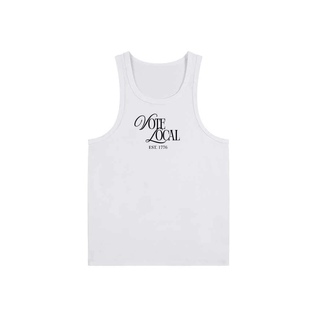 "vote local" men's tank top (white)