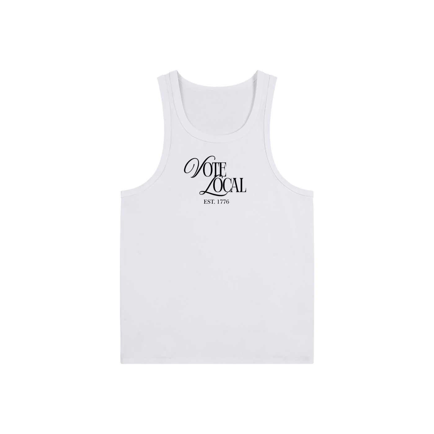 "vote local" men's tank top (white)