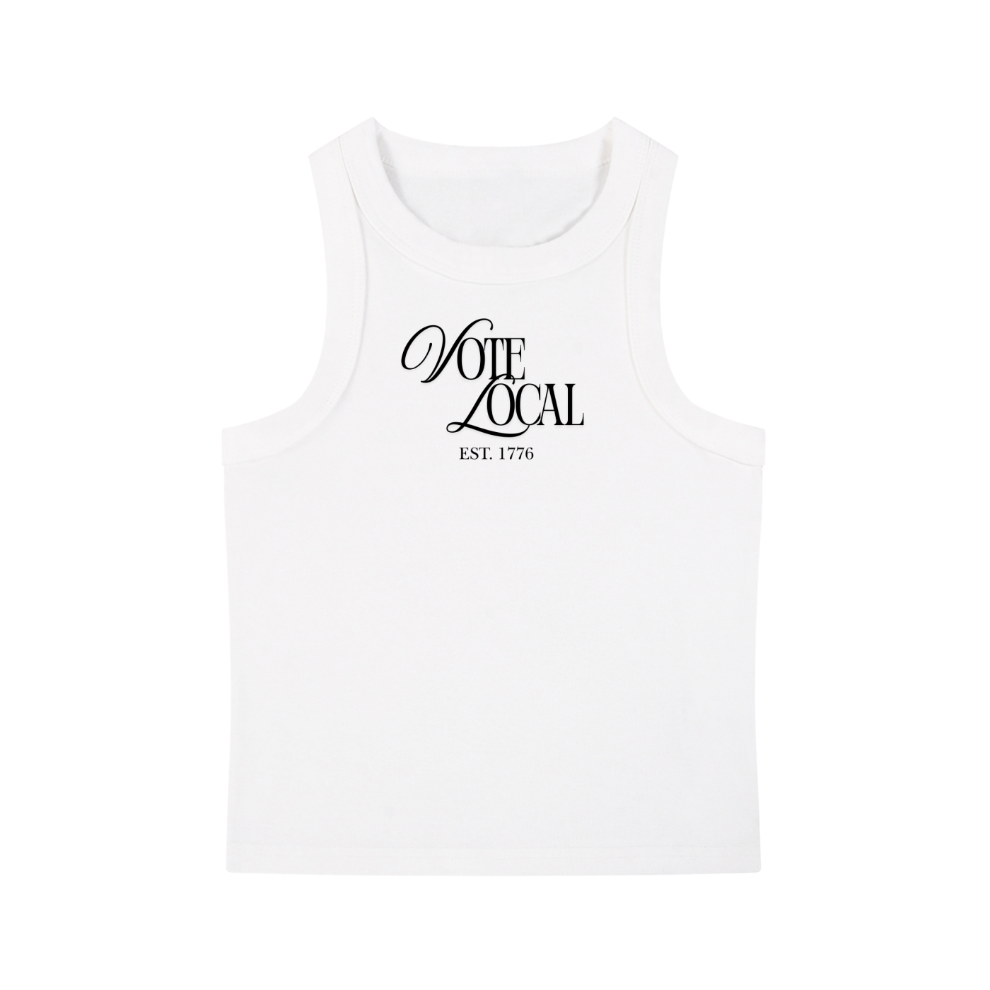 vote local" women's tank top (white)
